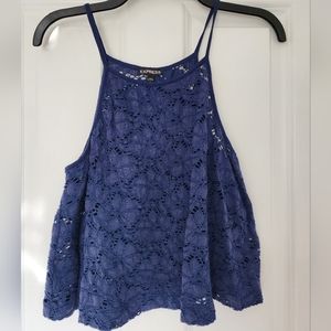 Express Navy Blue Lace Tank